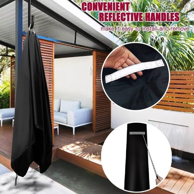 Viadom Umbrella Covers for Outdoor Umbrellas - Small Patio Umbrella Cover for 6 ft to 9 ft Outdoor Table Umbrella - Waterproof Windproof Anti-UV Outdoor Garden Parasol Cover with Cover Storage Bag, Black - Image 5